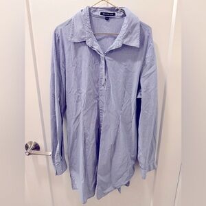 Melanie Lyne long fitted adjusted slim fit dress shirt with pockets